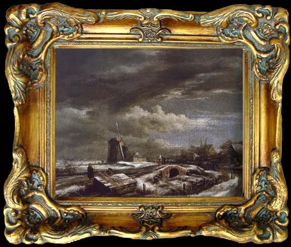 framed  Jacob van Ruisdael Winter Landscape, Ta045